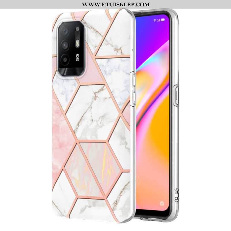 Etui do Oppo A94 5G Błyszczący Geometryczny Marmur